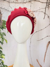 Embellished Cotton Beret - Medium/Large, Muted Burgundy