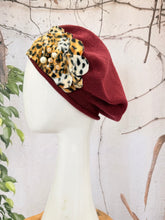 Embellished Cotton Beret - Medium/Large, Wine