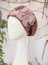 Embellished Cotton Beret - Medium/Large, Mauve