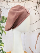 Embellished Cotton Beret - Medium/Large, Mauve
