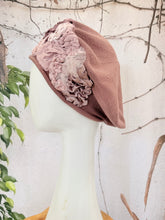 Embellished Cotton Beret - Medium/Large, Mauve