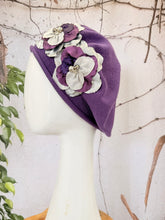 Embellished Cotton Beret - Medium/Large, Purple