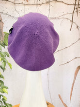 Embellished Cotton Beret - Medium/Large, Purple