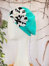 Embellished Cotton Beret - Small, Sea Green