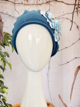 Embellished Cotton Beret - Medium/Large, Teal Blue