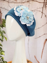 Embellished Cotton Beret - Medium/Large, Teal Blue