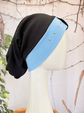 Classic Cotton Studded Long Snood - Blue-Snood-The Little Tichel Lady
