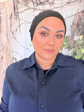 Soft Ribbed Adjustable Beret - Black/Multi
