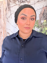 Soft Ribbed Adjustable Beret - Black/White