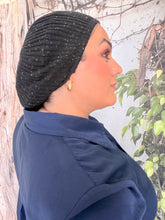 Soft Ribbed Adjustable Beret - Black/White