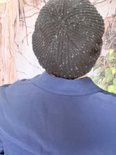 Soft Ribbed Adjustable Beret - Black/White