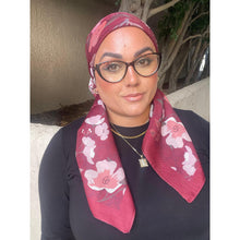 Luxe Inspired G Print Floral Square Tichels - Burgundy-Squares-The Little Tichel Lady