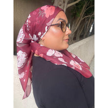 Luxe Inspired G Print Floral Square Tichels - Burgundy-Squares-The Little Tichel Lady