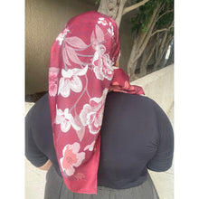 Luxe Inspired G Print Floral Square Tichels - Burgundy-Squares-The Little Tichel Lady