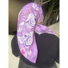 Luxe Inspired G Print Floral Square Tichels - Orchid-Squares-The Little Tichel Lady