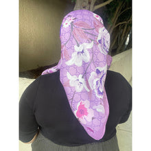 Luxe Inspired G Print Floral Square Tichels - Orchid-Squares-The Little Tichel Lady