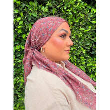 Garden Bloom Cotton Square Tichel - Rose-Squares-The Little Tichel Lady