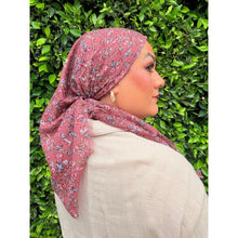 Garden Bloom Cotton Square Tichel - Rose-Squares-The Little Tichel Lady