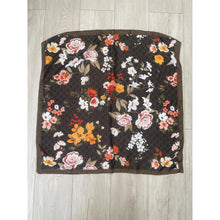 Luxe Inspired G Print Floral Square Tichels - Dark Olive/Brown-Squares-The Little Tichel Lady