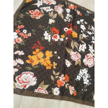 Luxe Inspired G Print Floral Square Tichels - Dark Olive/Brown-Squares-The Little Tichel Lady
