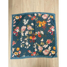 Luxe Inspired G Print Floral Square Tichels - Teal-Squares-The Little Tichel Lady