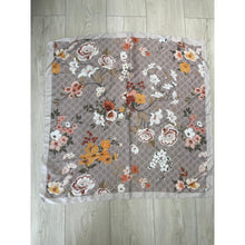 Luxe Inspired G Print Floral Square Tichels - Taupe/Neutral-Squares-The Little Tichel Lady