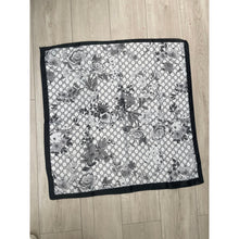 Luxe Inspired G Print Floral Square Tichels - White/Black-Squares-The Little Tichel Lady