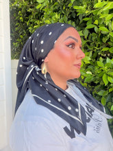 Polka Dot Satin Square Tichel - Black-square-The Little Tichel Lady
