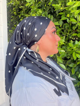 Polka Dot Satin Square Tichel - Black-square-The Little Tichel Lady