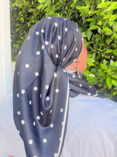 Polka Dot Satin Square Tichel - Black-square-The Little Tichel Lady