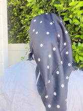Polka Dot Satin Square Tichel - Black-square-The Little Tichel Lady