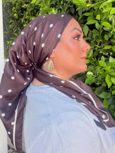 Polka Dot Satin Square Tichel - Chocolate Brown-square-The Little Tichel Lady