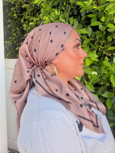 Polka Dot Satin Square Tichel - Taupe-square-The Little Tichel Lady
