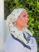 Polka Dot Satin Square Tichel - Cream-square-The Little Tichel Lady