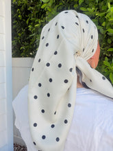 Polka Dot Satin Square Tichel - Cream-square-The Little Tichel Lady
