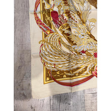 Ferragamo Authentic Vintage Designer Headscarf, Neutral Birds-Designer headscarf-The Little Tichel Lady