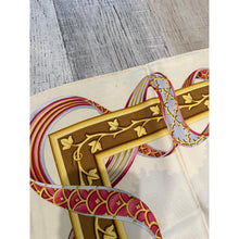 Ferragamo Authentic Vintage Designer Headscarf, Neutral Birds-Designer headscarf-The Little Tichel Lady