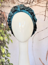 Embellished Hat - Size #1 Turquoise Textured Print