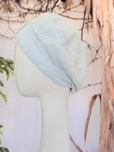 Embellished Hat - Size #1 Pale Blue Lace