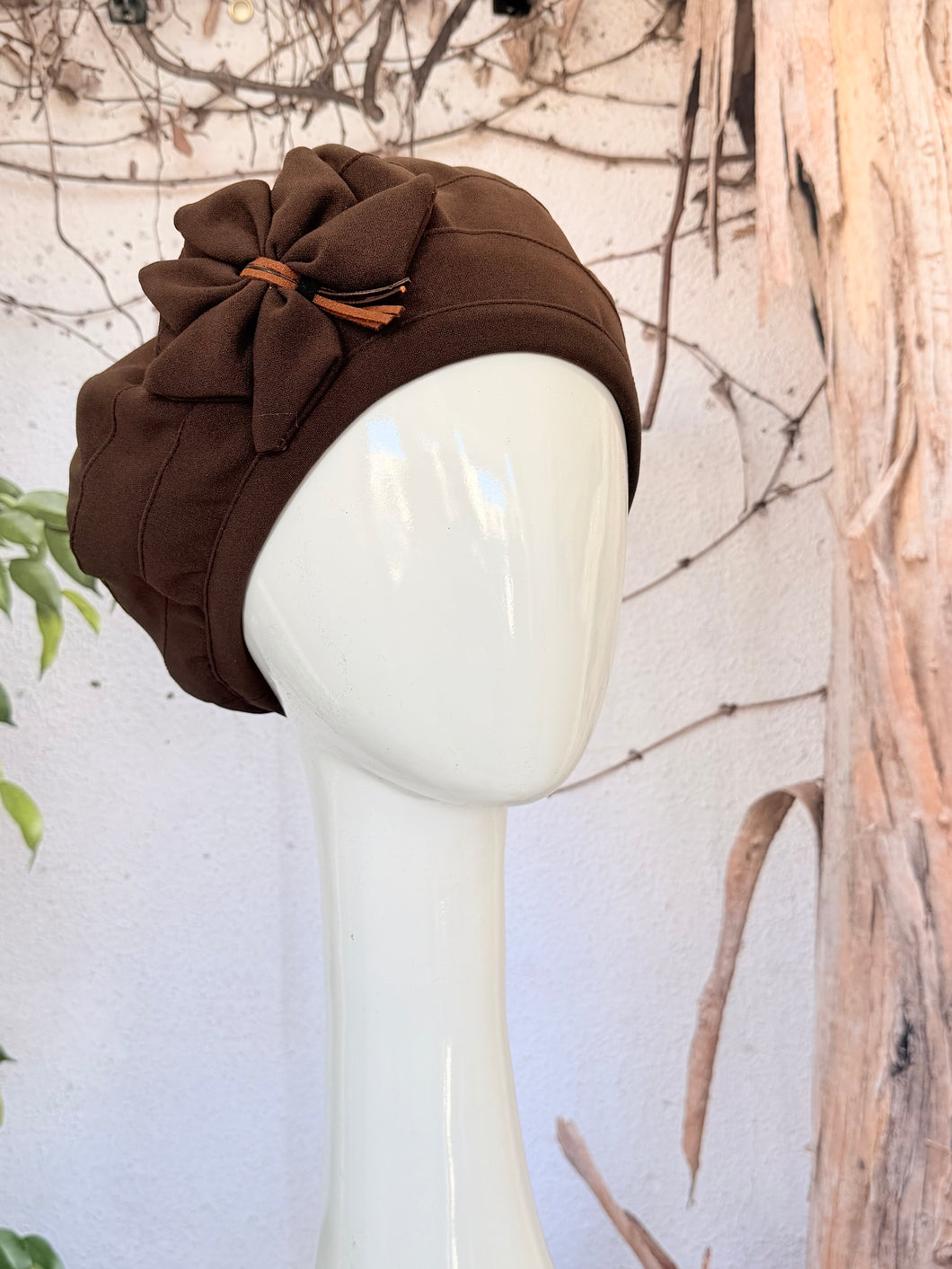 Embellished Hat - Size #1 Chocolate Brown