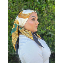 Dior Authentic Designer Headscarf, Gold Frame Print-Designer headscarf-The Little Tichel Lady