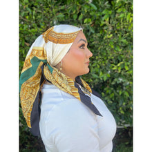 Dior Authentic Designer Headscarf, Gold Frame Print-Designer headscarf-The Little Tichel Lady