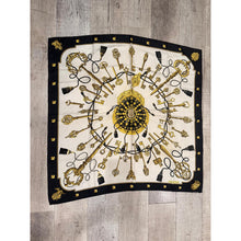 Hermes Authentic Vintage Designer Headscarf, Les Clés Silk Scarf 90-Designer headscarf-The Little Tichel Lady