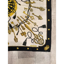 Hermes Authentic Vintage Designer Headscarf, Les Clés Silk Scarf 90-Designer headscarf-The Little Tichel Lady