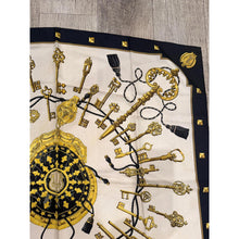 Hermes Authentic Vintage Designer Headscarf, Les Clés Silk Scarf 90-Designer headscarf-The Little Tichel Lady