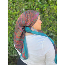 YSL Authentic Designer Headscarf, Turquoise Paisley-Designer headscarf-The Little Tichel Lady