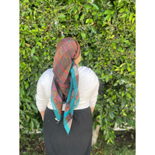 YSL Authentic Designer Headscarf, Turquoise Paisley-Designer headscarf-The Little Tichel Lady