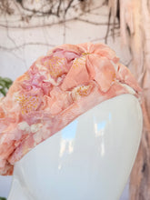 Embellished Hat - Size #1 Peach Textured Print
