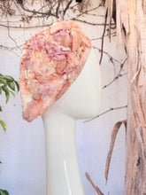 Embellished Hat - Size #1 Peach Textured Print