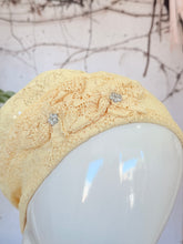 Embellished Hat - Size #1 Yellow Lace